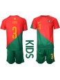 Otroški Nogometna dresi replika Portugalska Pepe #3 Domači SP 2022 Kratek rokav (+ hlače)